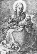Madonna with the Swaddled Infant 1520 Engraving